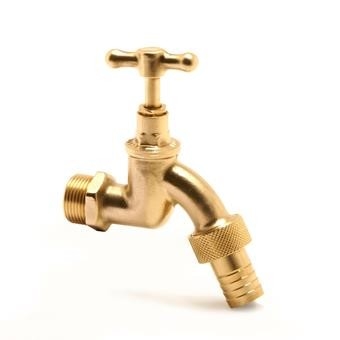 BS1010 صنابير الأنابيب أنابيب الأنابيب المصفوفة بالكروم Bib Tap T مع المقابس الذكور